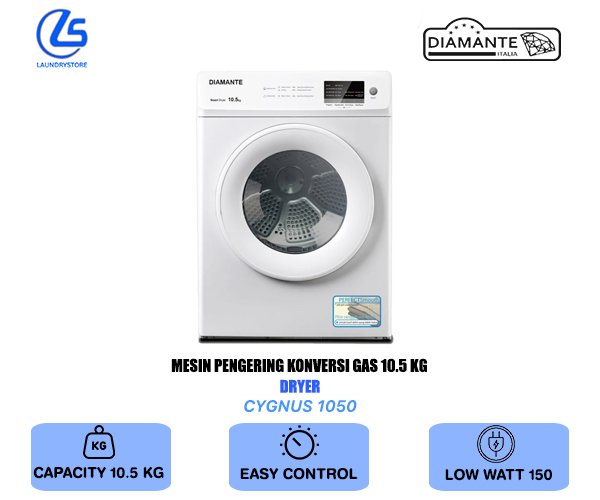 DIAMANTE MESIN PENGERING FRONT LOAD DRYER 10,5 KG CYGNUS 1050