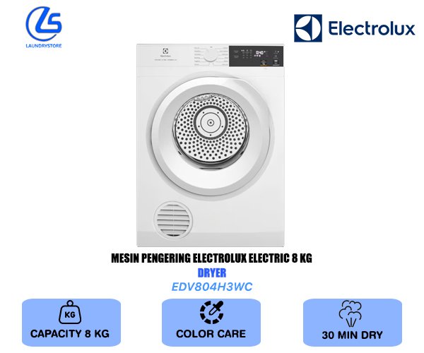 ELECTROLUX MESIN PENGERING FRONT LOAD DRYER 8 KG EDV804H3WC ELECTRIC