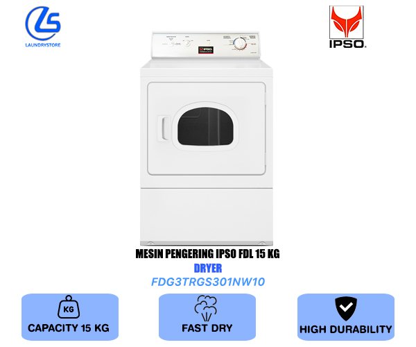 IPSO MESIN PENGERING FRONT LOAD DRYER FDL 15 KG FDG3TRGS301NW10