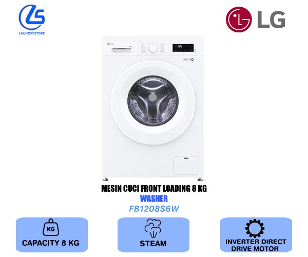 LG MESIN CUCI FRONT LOAD WASHER 8 KG FB1208S6W