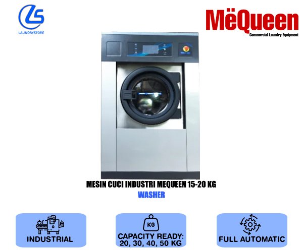 MEQUEEN MESIN INDUSTRI FRONT LOAD WASHER 15-20 KG