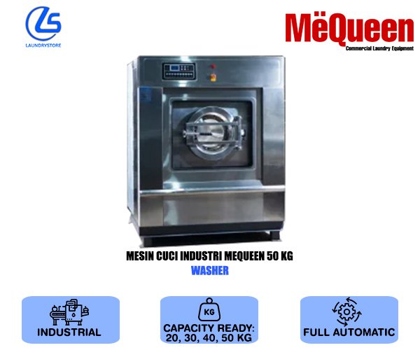 MEQUEEN MESIN INDUSTRI FRONT LOAD WASHER 50 KG